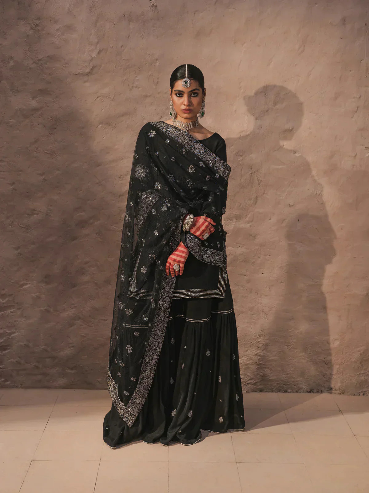 Erum Khan | Shab Siyah 23 | Aaina -  Erum Khan Formal - Original Designer Dress - House of Maryam