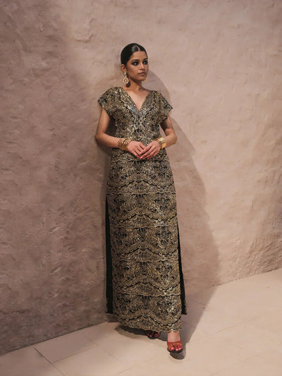 Erum Khan | Shab Siyah 23 | Seraab -  Erum Khan Formal - Original Designer Dress - House of Maryam