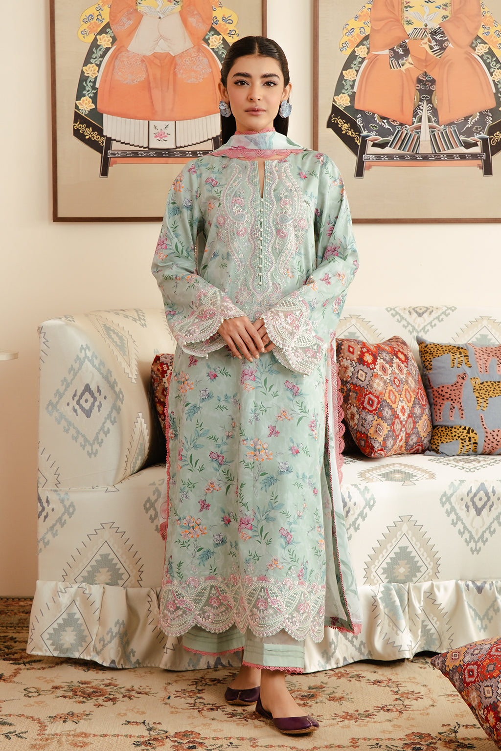 Afrozeh | Malina Lawn Collection| Aruna -  Afrozeh Luxury - Original Designer Dress - House of Maryam