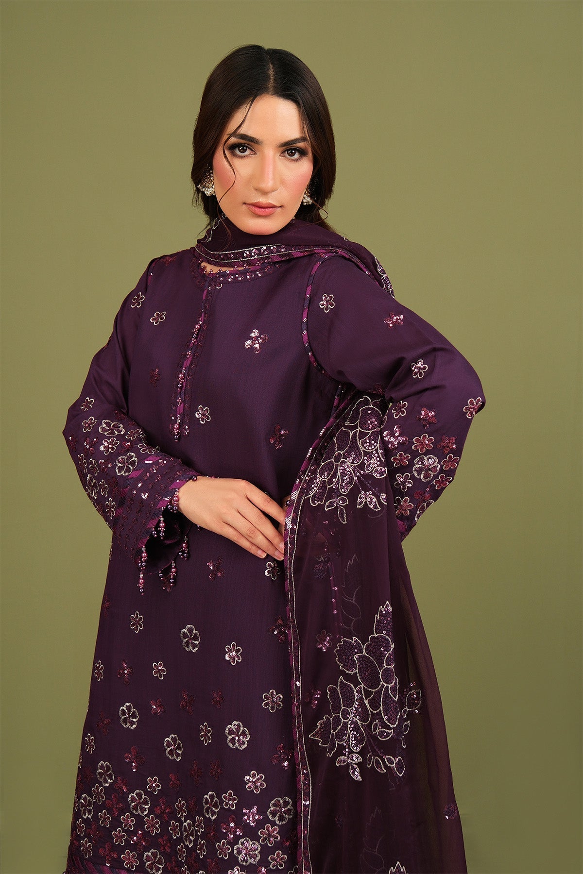 Alizeh | Luxe Raw Silk | AF-RS-09-Mulbery-4