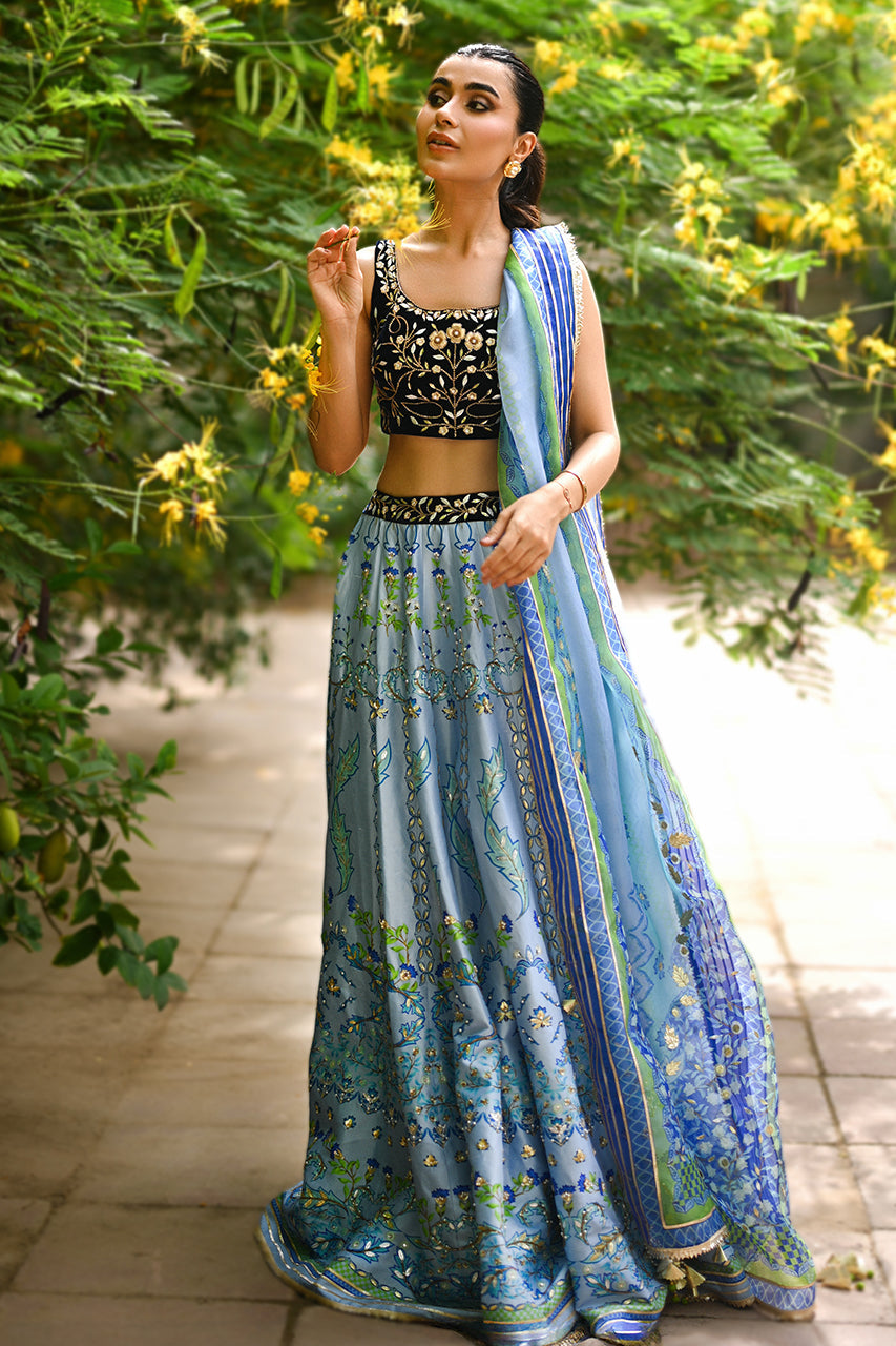 Sania Maskatiya | Fall Festive Glimmer | Jade -  Sania Maskatiya Ladies Clothes - Original Designer Dress - House of Maryam