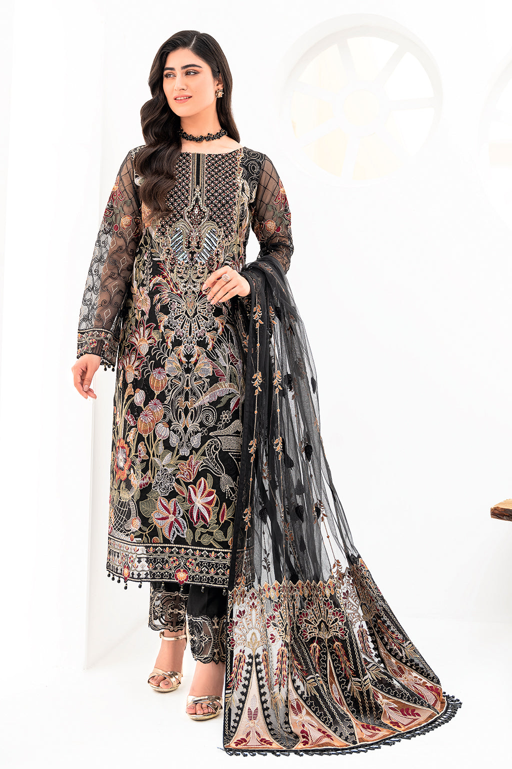 Ramsha | Minhal Organza Collection | M-803 by Designer Ramsha - House of Maryam - Pakistani Designer Ethnic Wear in {{ shop.shopifyCountryName }}