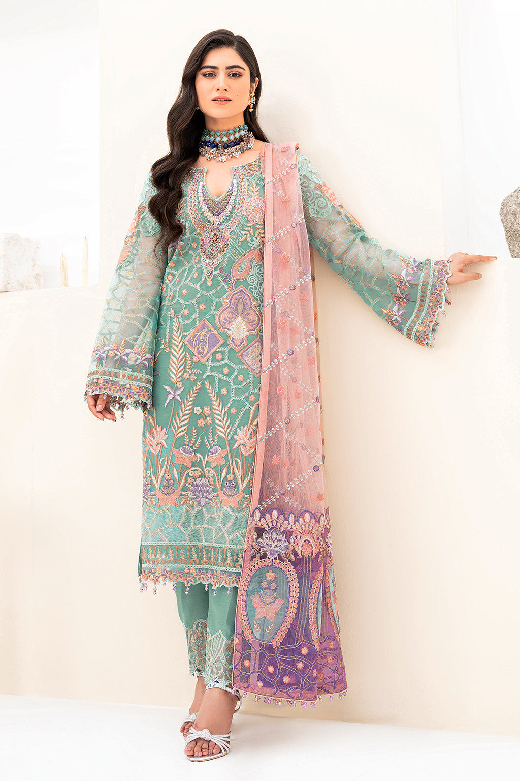 Ramsha | Minhal Organza Collection | M-807 -  Ramsha Formal - Original Designer Dress - House of Maryam