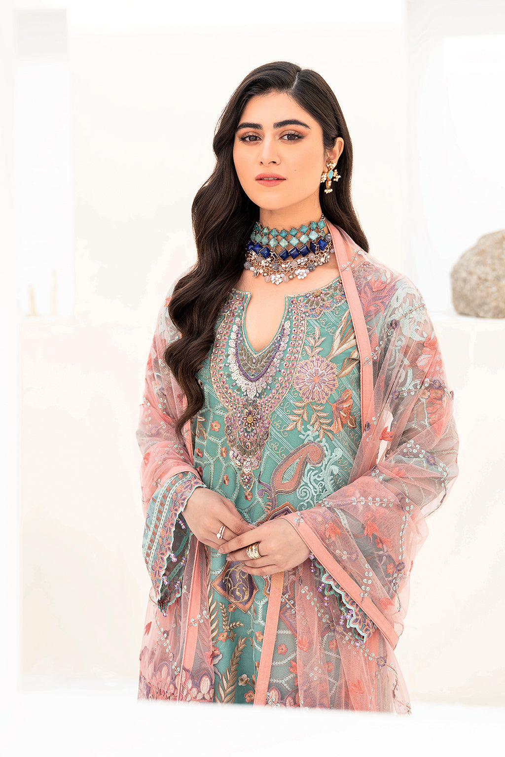 Ramsha | Minhal Organza Collection | M-807 -  Ramsha Formal - Original Designer Dress - House of Maryam