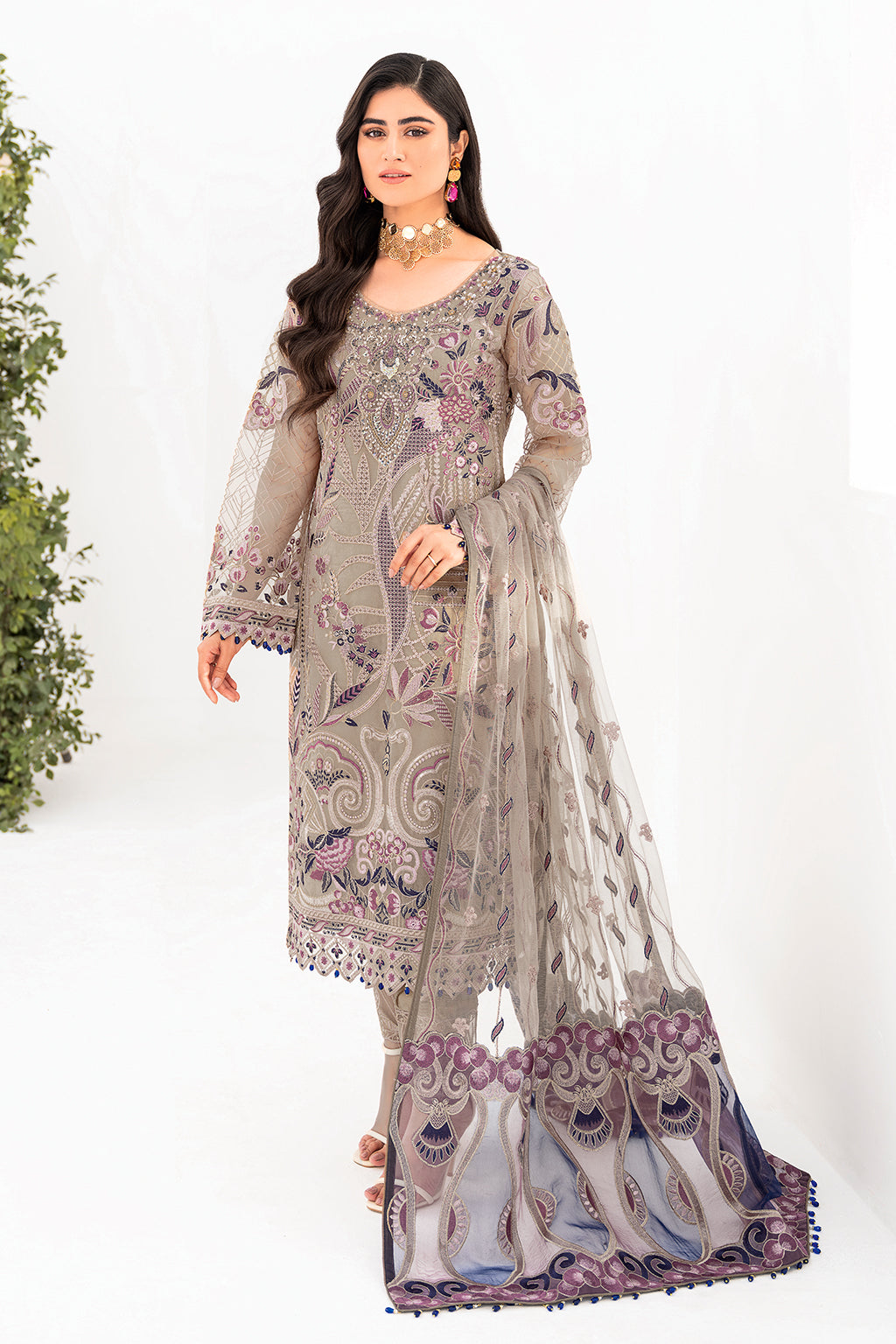 Ramsha | Minhal Organza Collection | M-809 by Designer Ramsha - House of Maryam - Pakistani Designer Ethnic Wear in {{ shop.shopifyCountryName }}