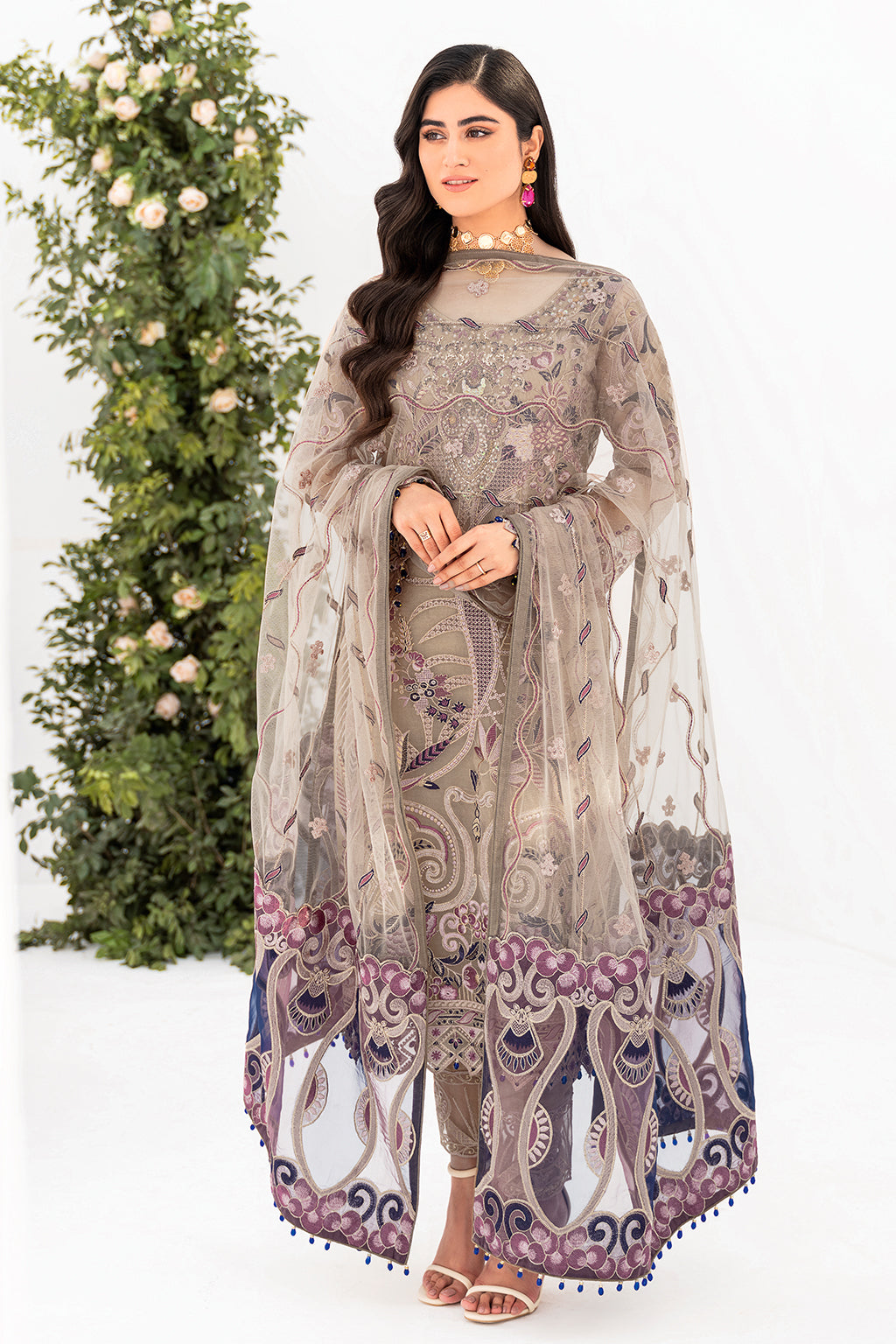 Ramsha | Minhal Organza Collection | M-809 by Designer Ramsha - House of Maryam - Pakistani Designer Ethnic Wear in {{ shop.shopifyCountryName }}