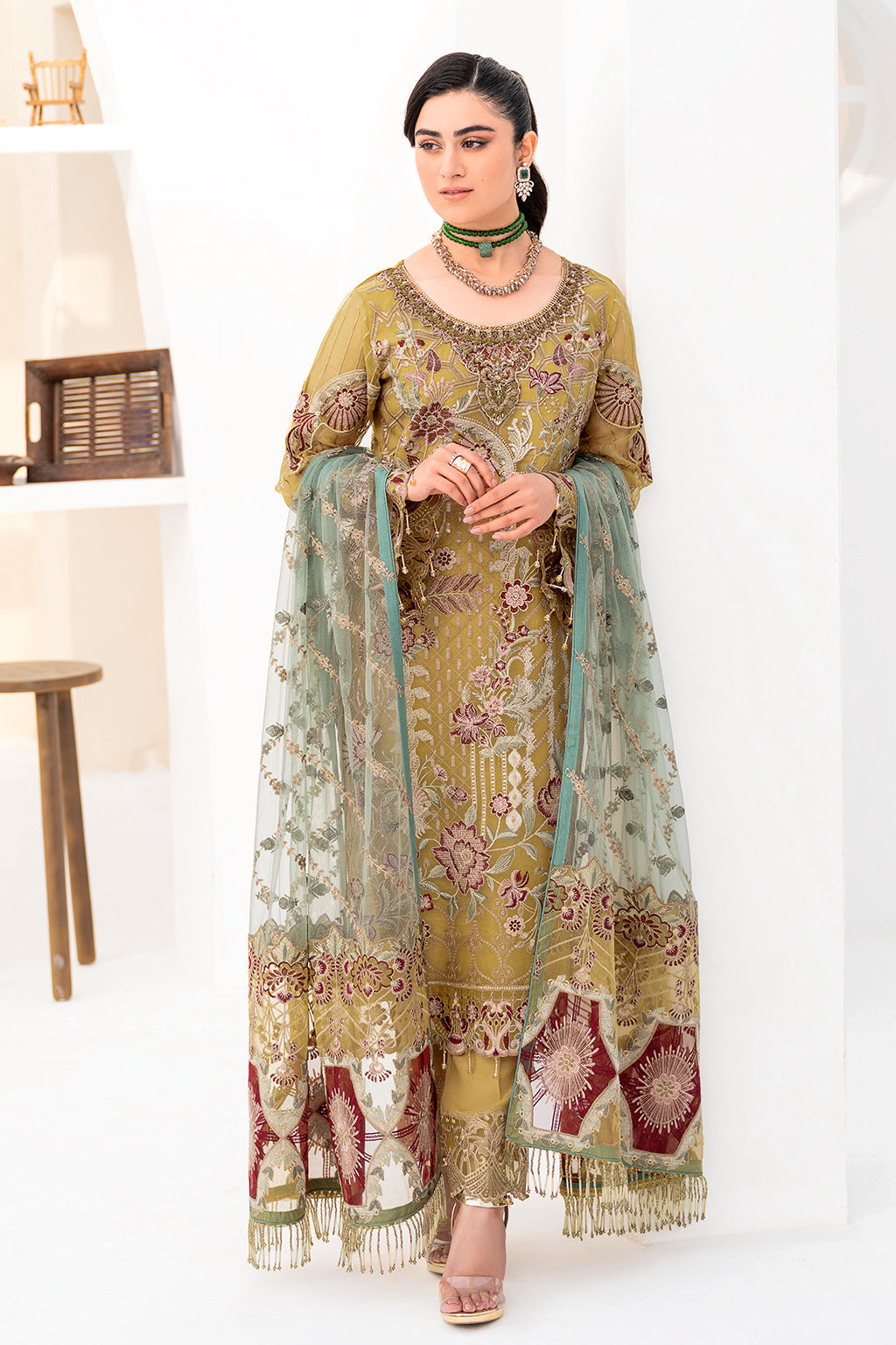 Ramsha | Minhal Organza Collection | M-805 by Designer Ramsha - House of Maryam - Pakistani Designer Ethnic Wear in {{ shop.shopifyCountryName }}