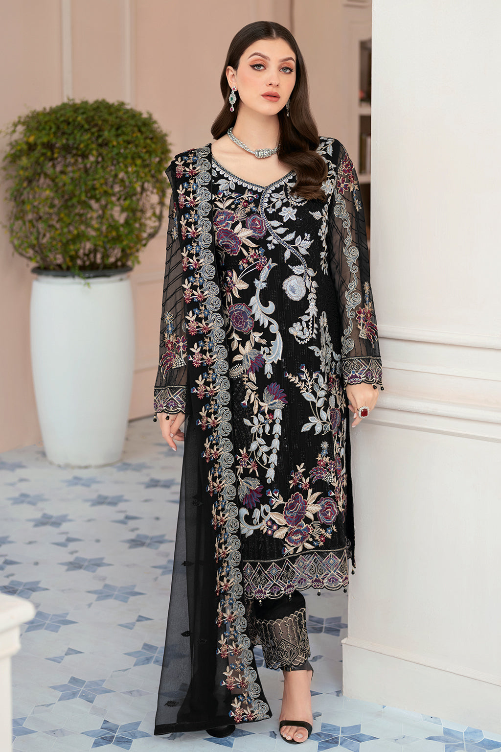 Ramsha | Rangoon Chiffon Collection 24 | D-906 by Designer Ramsha - House of Maryam - Pakistani Designer Ethnic Wear in {{ shop.shopifyCountryName }}