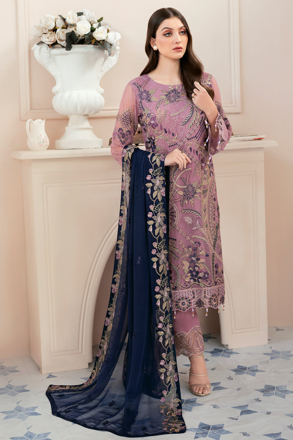 Ramsha | Rangoon Chiffon Collection 24 | D-910 by Designer Ramsha - House of Maryam - Pakistani Designer Ethnic Wear in {{ shop.shopifyCountryName }}