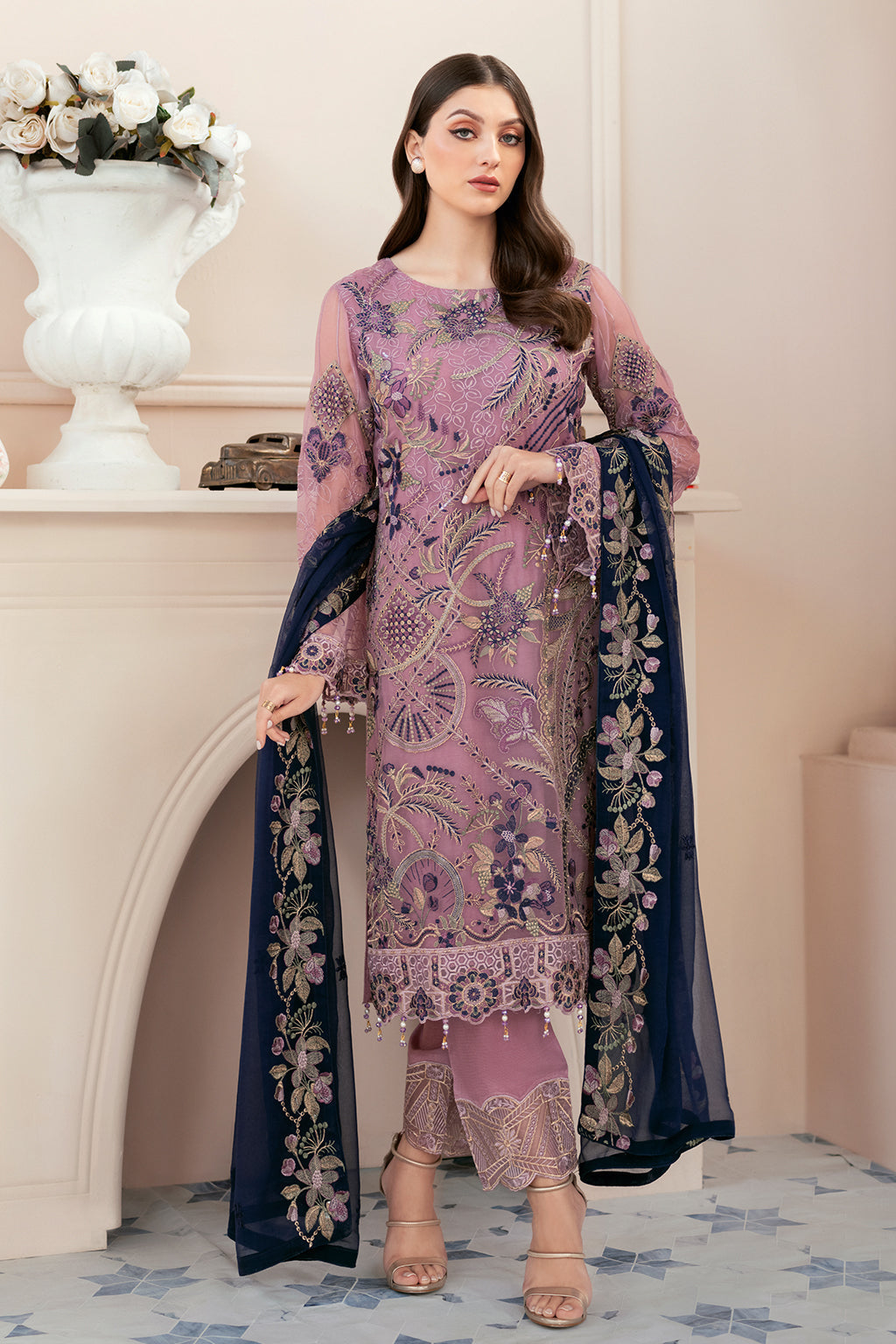 Ramsha | Rangoon Chiffon Collection 24 | D-910 by Designer Ramsha - House of Maryam - Pakistani Designer Ethnic Wear in {{ shop.shopifyCountryName }}