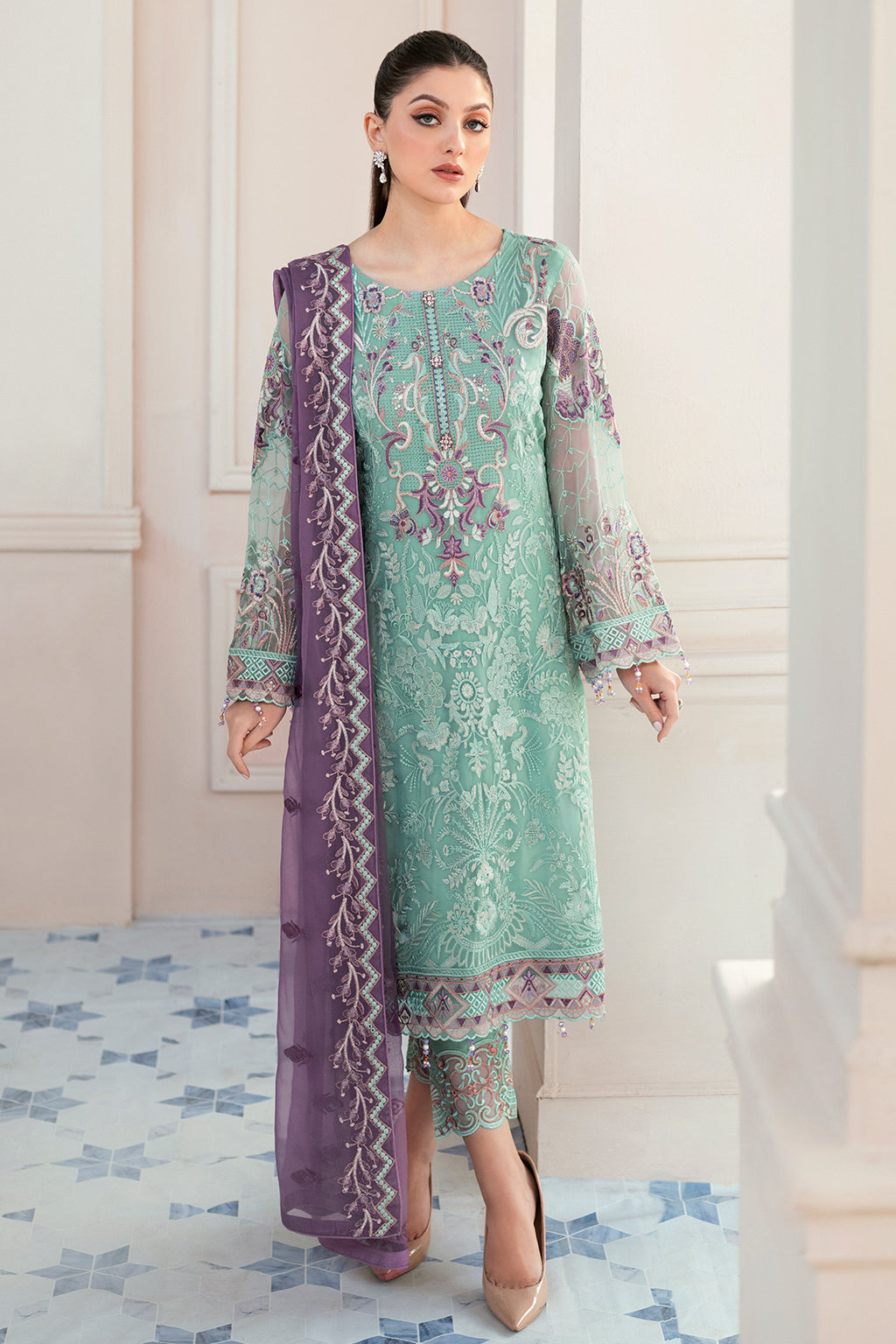 Ramsha | Rangoon Chiffon Collection 24 | D-902 by Designer Ramsha - House of Maryam - Pakistani Designer Ethnic Wear in {{ shop.shopifyCountryName }}