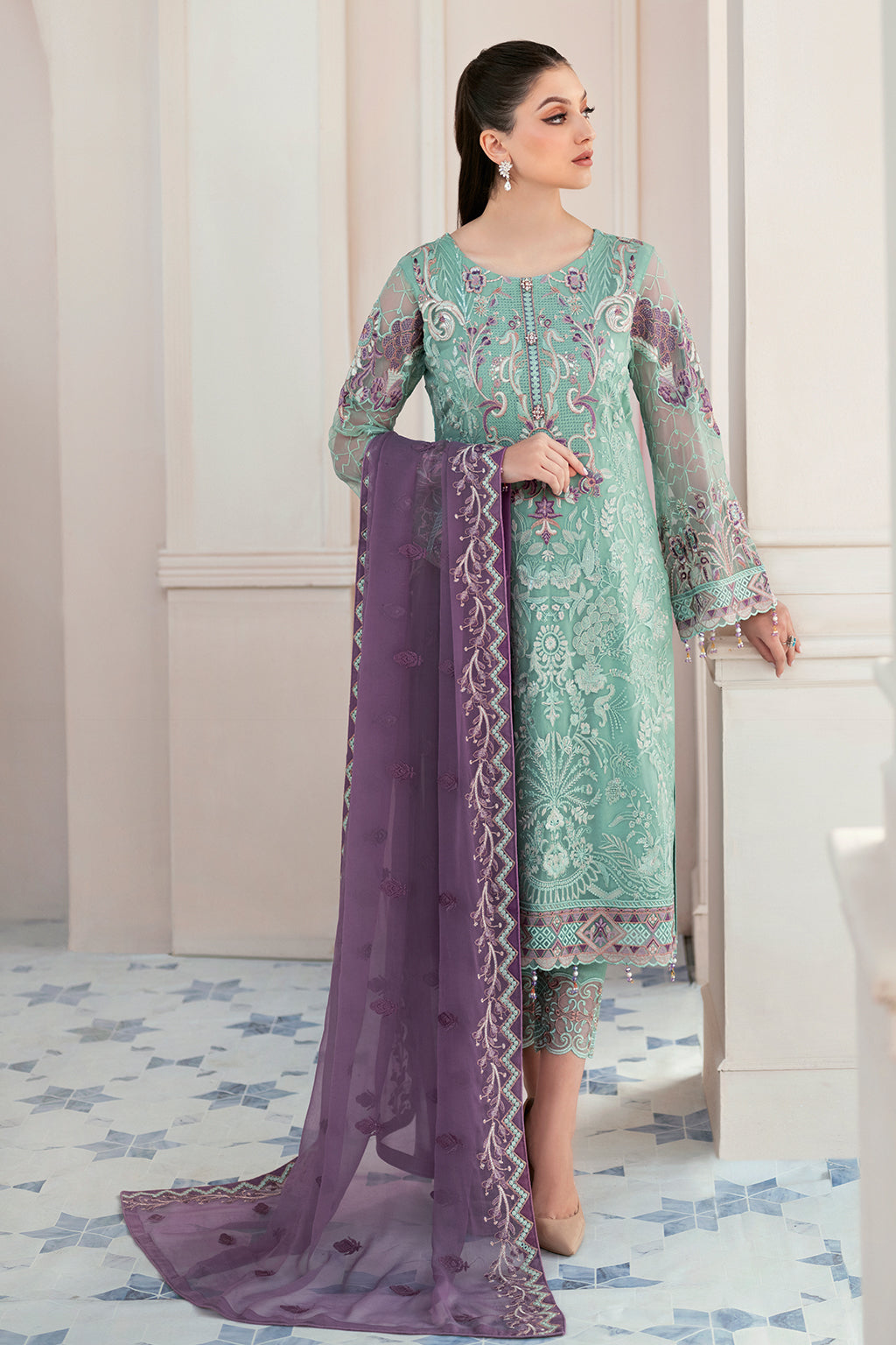 Ramsha | Rangoon Chiffon Collection 24 | D-902 by Designer Ramsha - House of Maryam - Pakistani Designer Ethnic Wear in {{ shop.shopifyCountryName }}