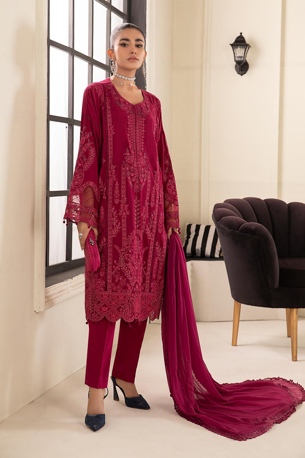Maria B | Casual Pret 2024 |DW-EF24-02 -  Maria B Casuals - Original Designer Dress - House of Maryam