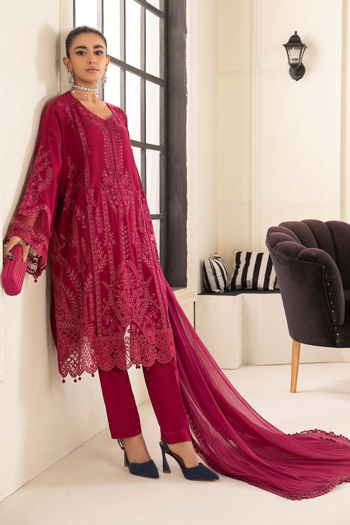 Maria B | Casual Pret 2024 |DW-EF24-02 -  Maria B Casuals - Original Designer Dress - House of Maryam
