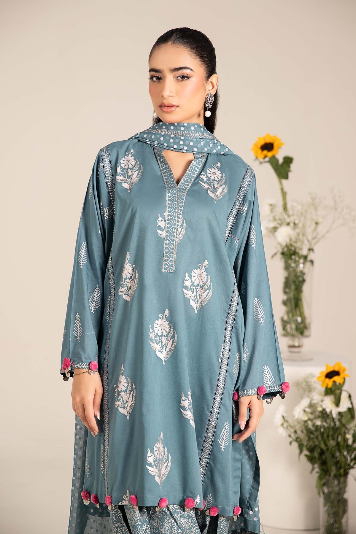 Maria B | Casual Pret 25 | DW-EF25-96 -  Maria B Ladies Clothes - Original Designer Dress - House of Maryam