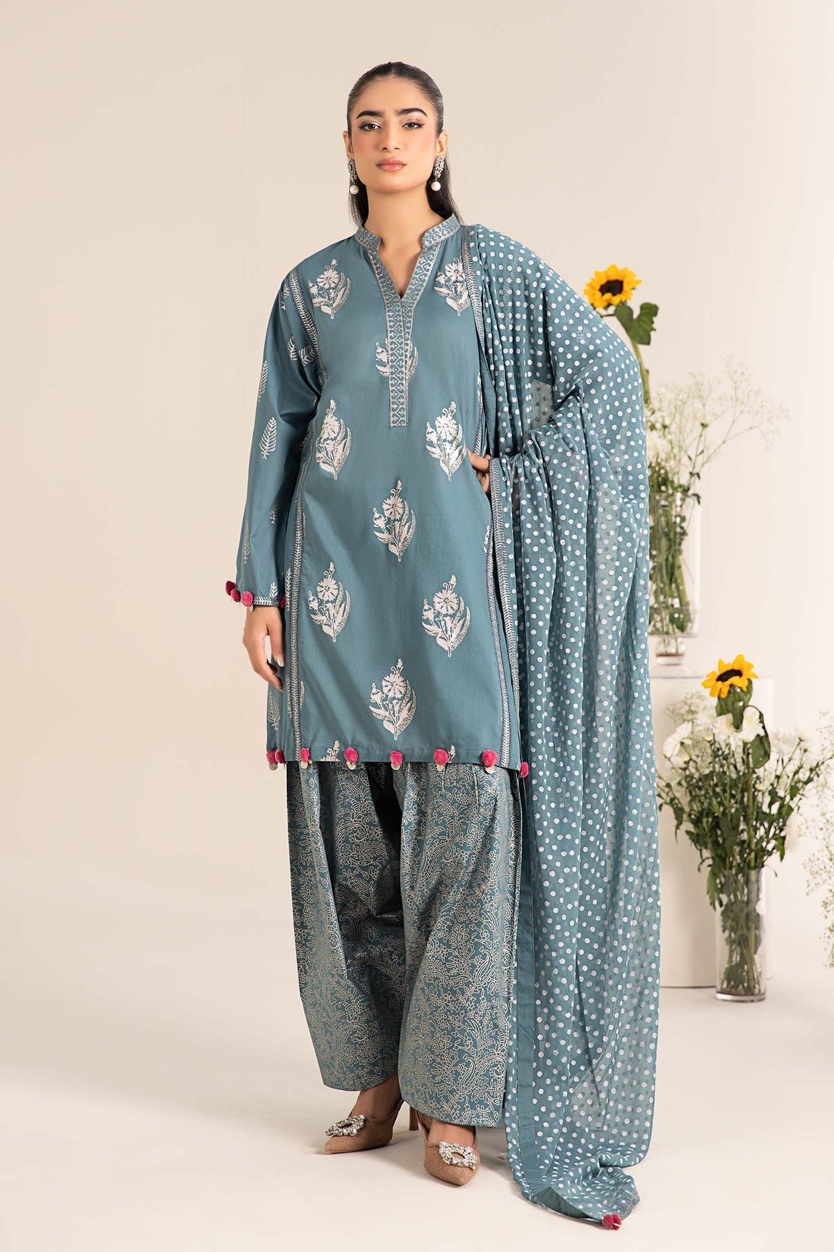 Maria B | Casual Pret 25 | DW-EF25-96 -  Maria B Ladies Clothes - Original Designer Dress - House of Maryam
