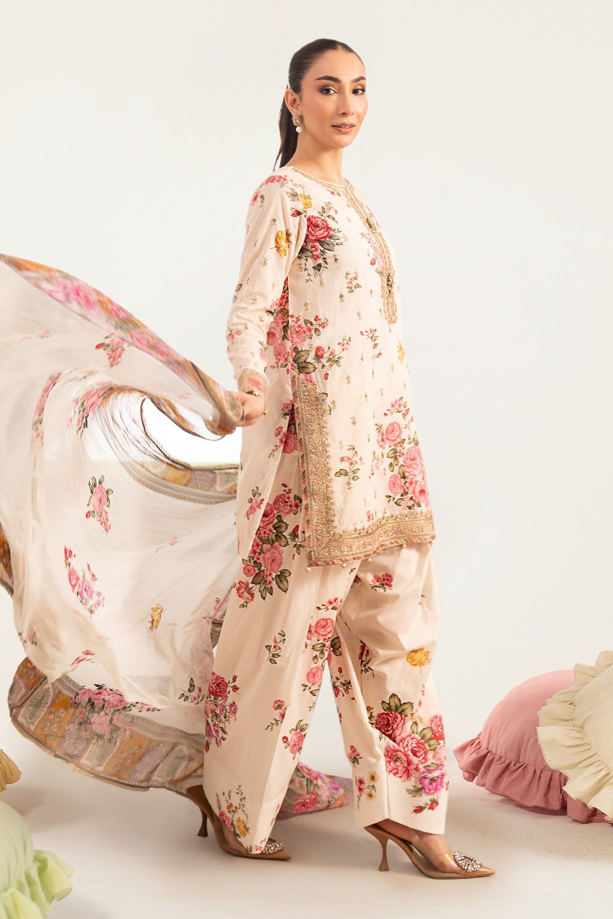 Maria B | Luxury Pret Pre Fall | DW-PF26-10-Off White, image 4