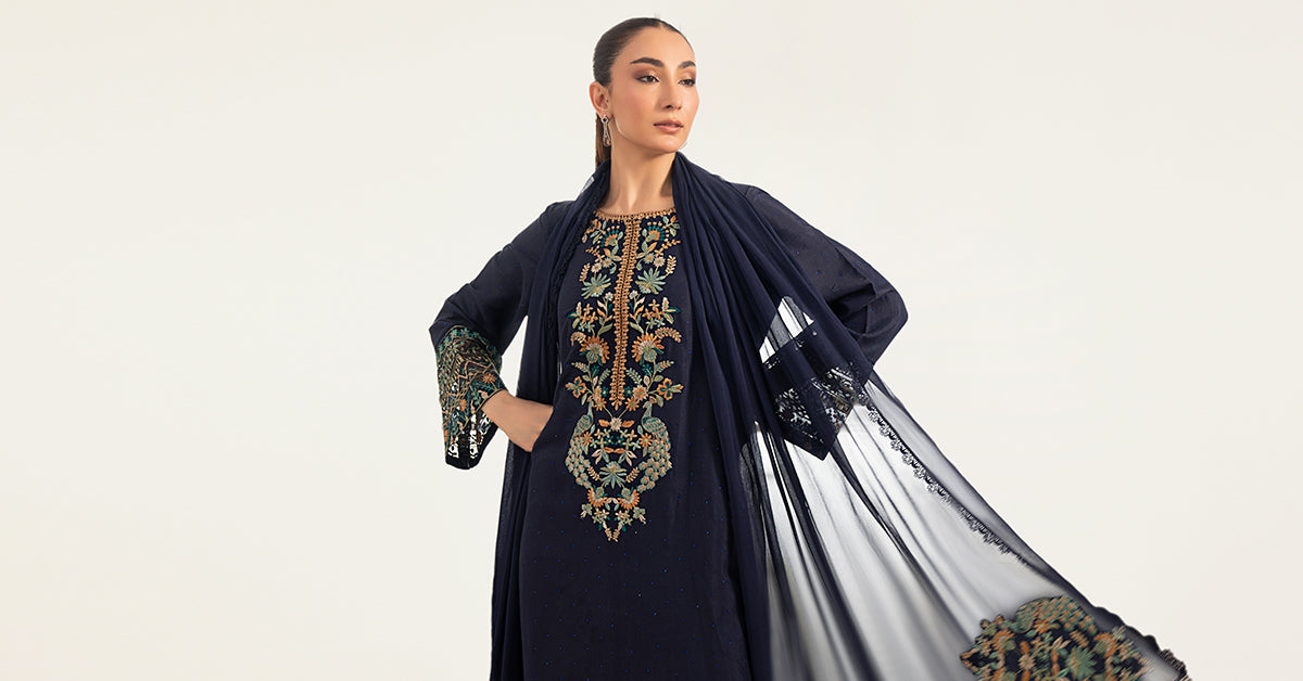 Maria B | Luxury Pret Pre Fall | DW-PF26-19-Blue, image 5