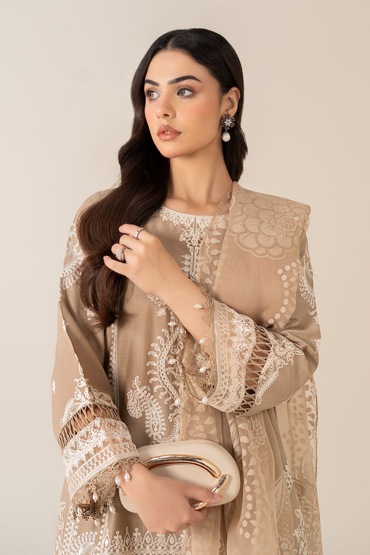 Maria B | Luxury Winter Pret 25 | DW-EA23-26R1-Coffee, image 5
