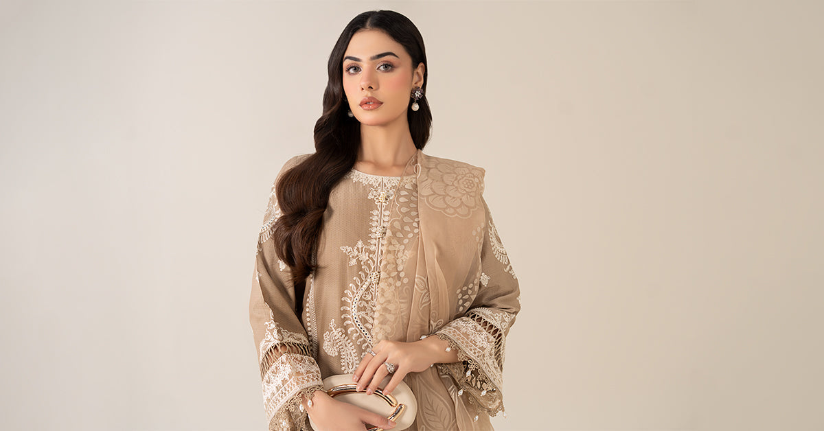 Maria B | Luxury Winter Pret 25 | DW-EA23-26R1-Coffee, image 6