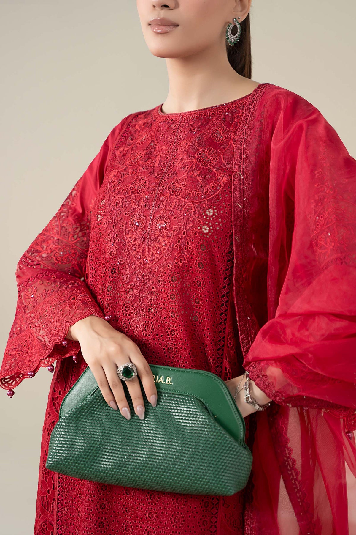 Maria B | Luxury Winter Pret 25 | DW-EF25-08-Red, image 5