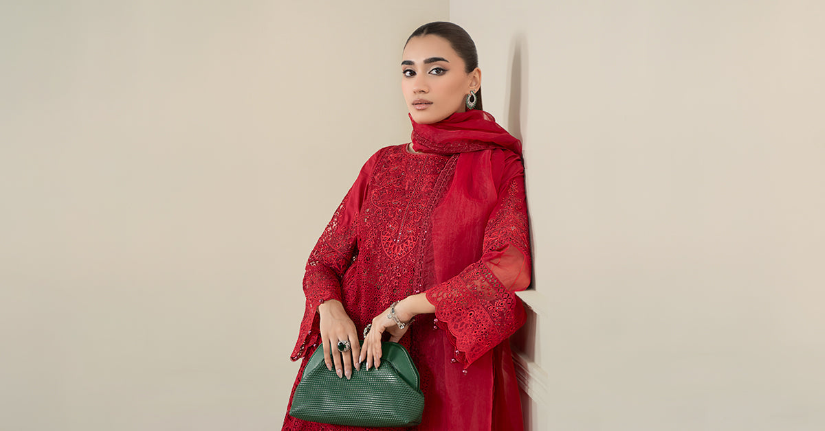 Maria B | Luxury Winter Pret 25 | DW-EF25-08-Red, image 6
