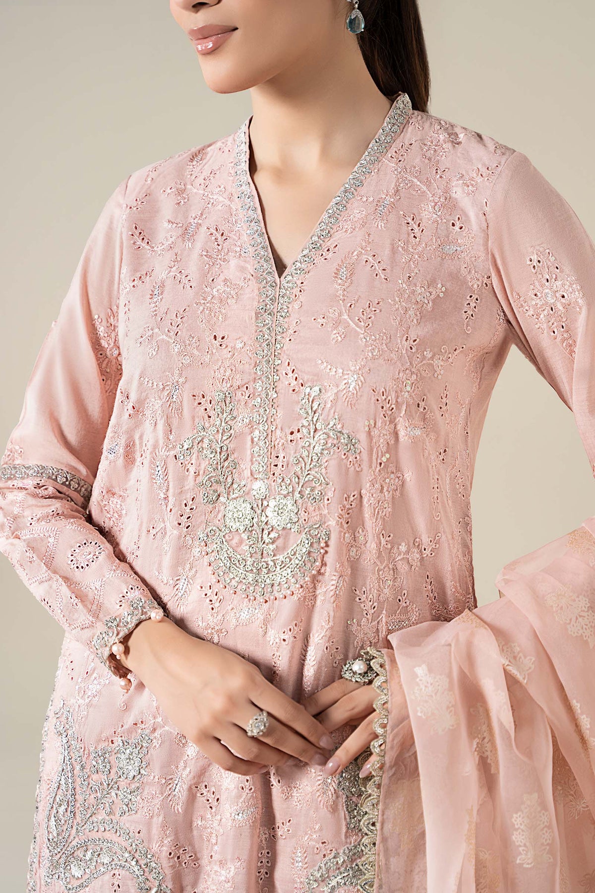 Maria B | Luxury Winter Pret 25 | DW-EA25-13-Peach, image 3