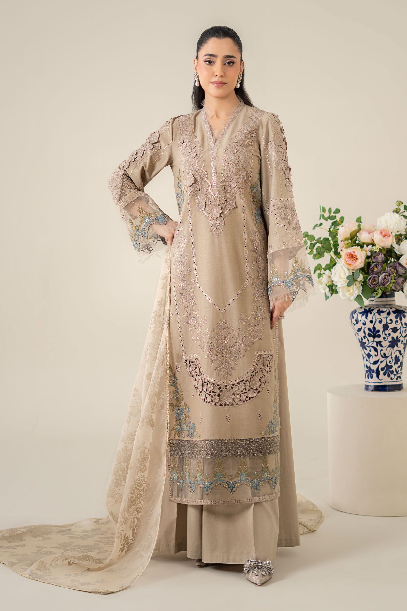 Maria B | Luxury Pret 25 | DW-EA25-16 -  Maria B Ladies Clothes - Original Designer Dress - House of Maryam