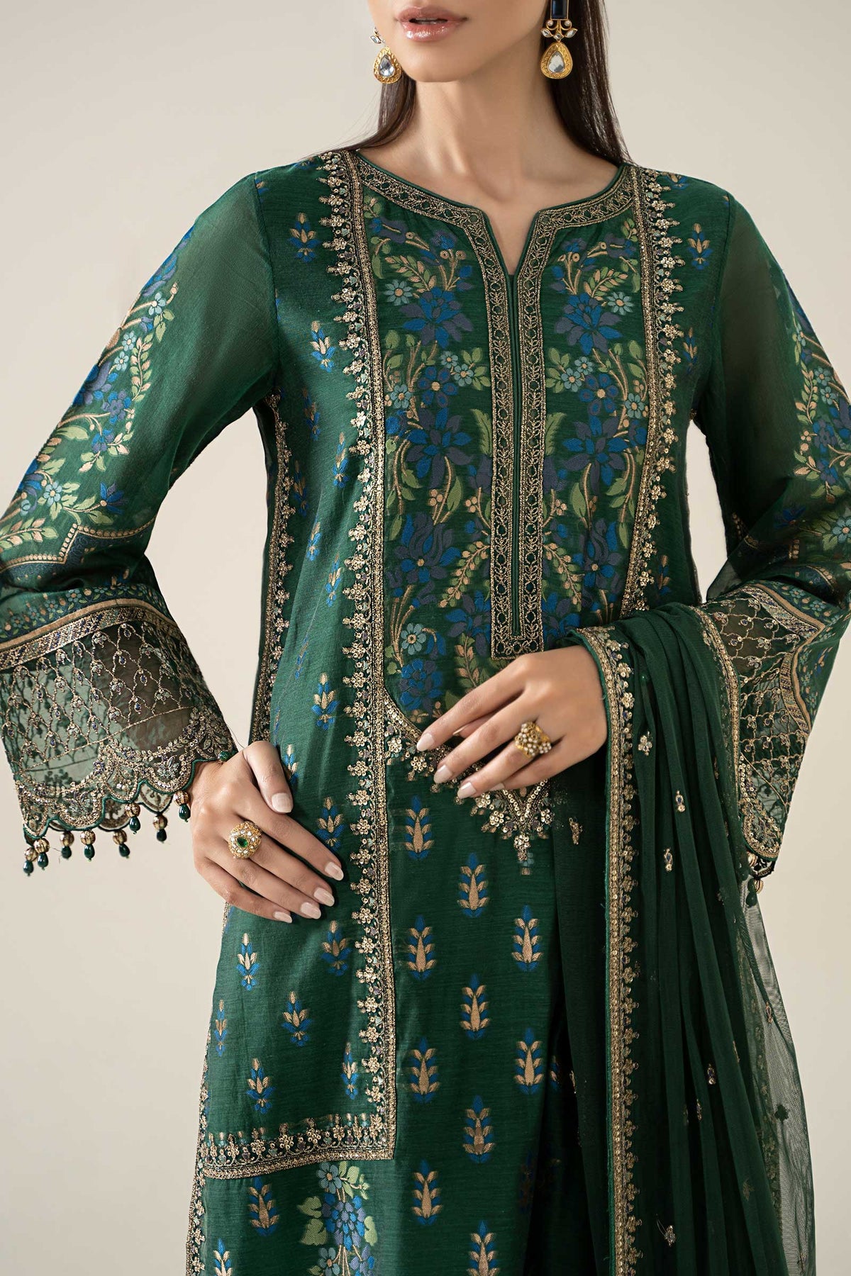 Maria B | Pre Fall 25 | Jacquard Suit 21 -  Maria B Ladies Clothes - Original Designer Dress - House of Maryam