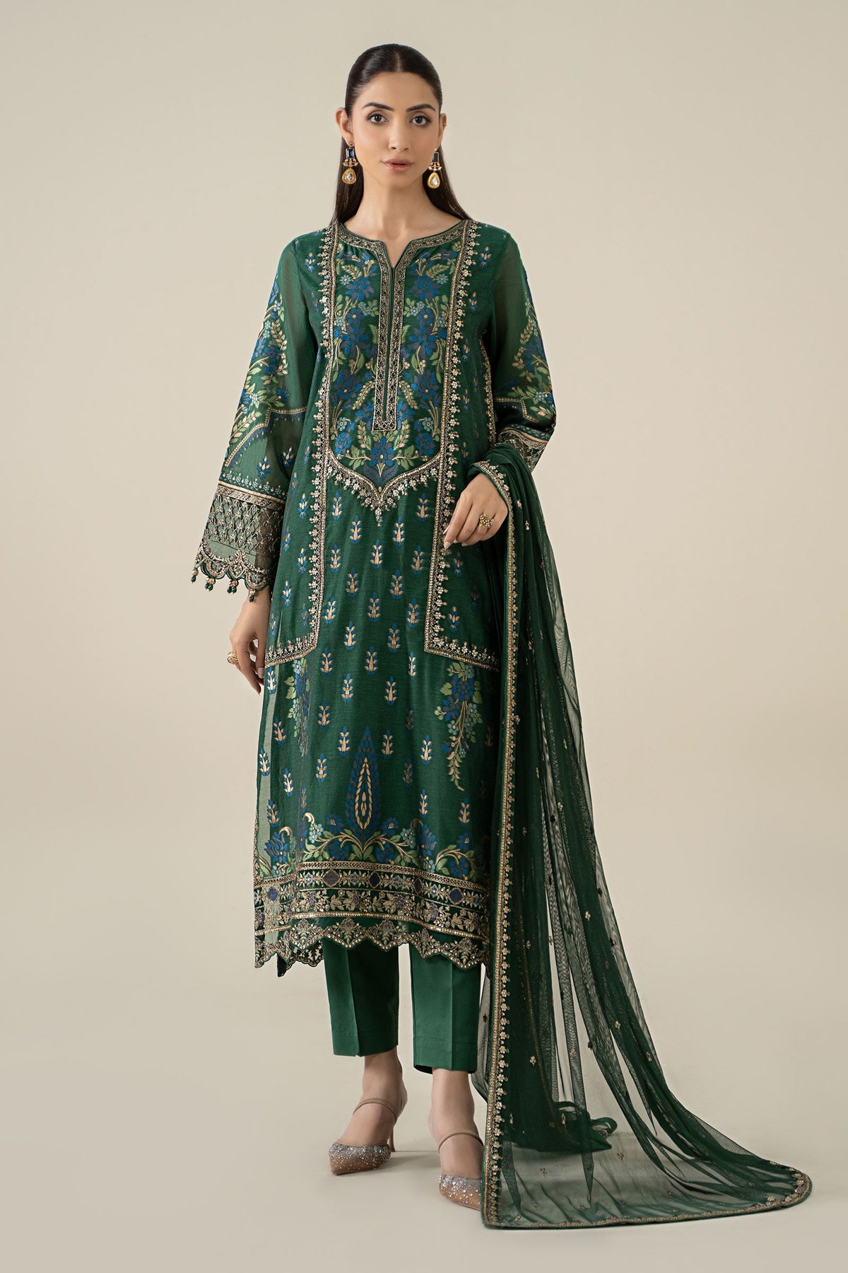 Maria B | Pre Fall 25 | Jacquard Suit 21 -  Maria B Ladies Clothes - Original Designer Dress - House of Maryam