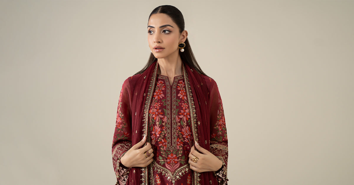 Maria B | Luxury Winter Pret 25 | DW-EA25-59-Red-7