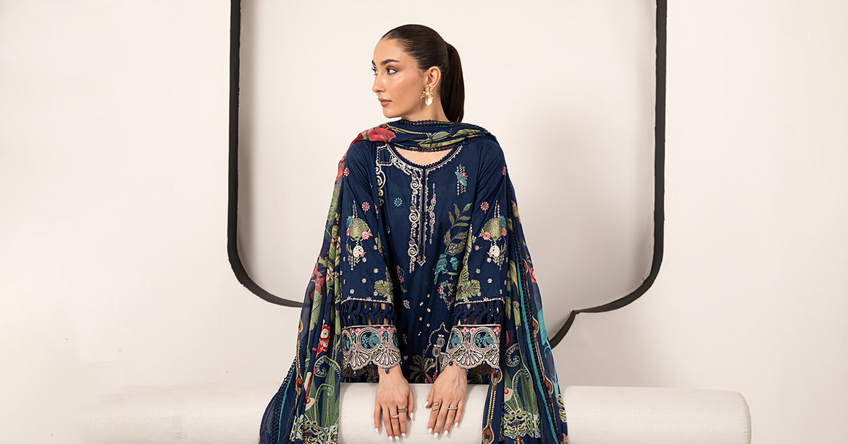 Maria B | Luxury Pret Pre Fall | DW-EA26-11-Blue, image 5