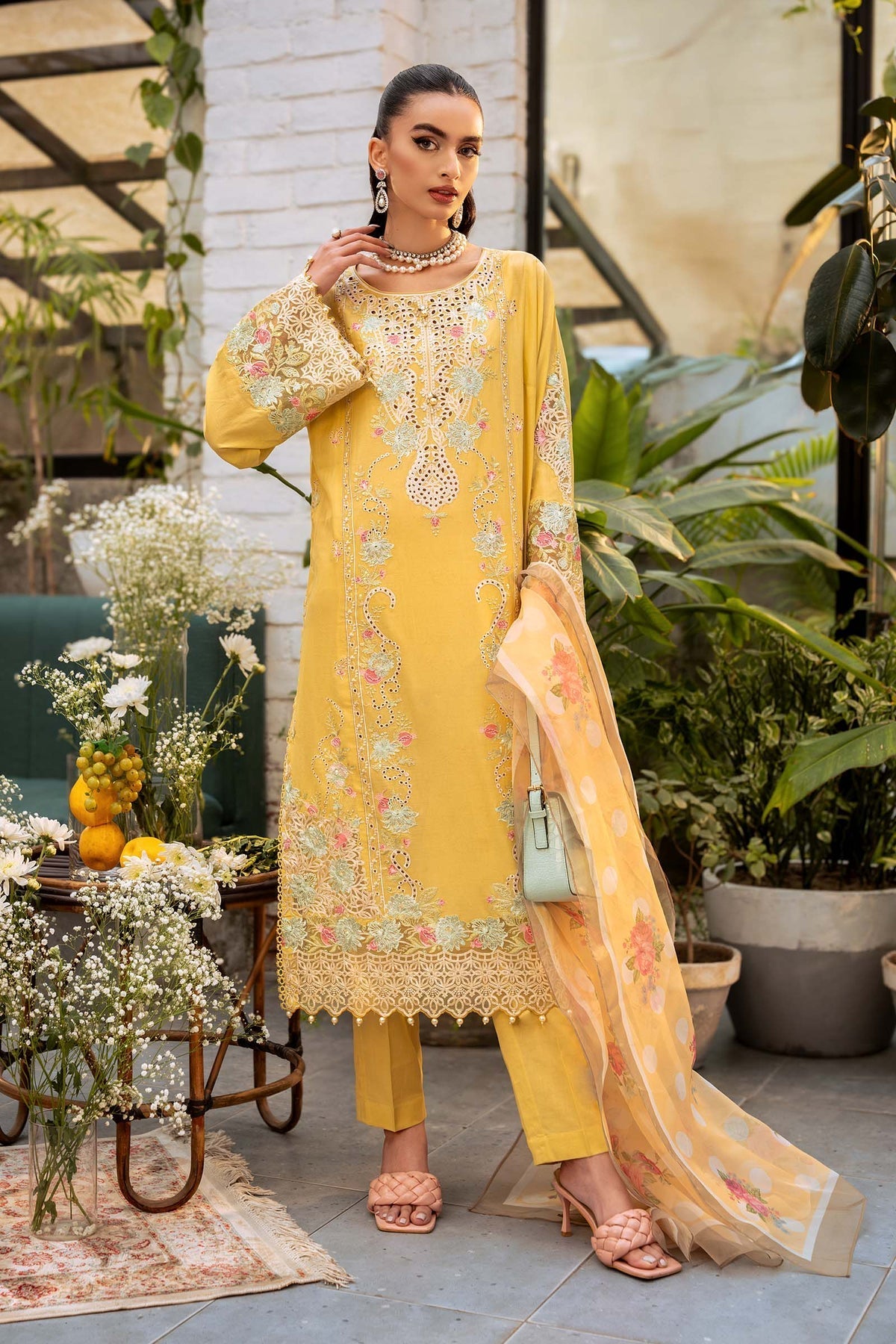 Maria B | Casual Pret 25 | DW-EF25-05/A -  Maria B Ladies Clothes - Original Designer Dress - House of Maryam