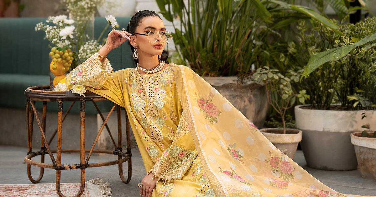 Maria B | Casual Pret 25 | DW-EF25-05/A -  Maria B Ladies Clothes - Original Designer Dress - House of Maryam