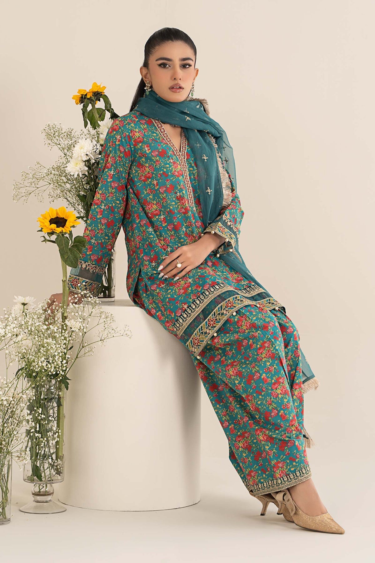 Maria B | Casual Pret 25 | DW-EF25-09 -  Maria B Ladies Clothes - Original Designer Dress - House of Maryam