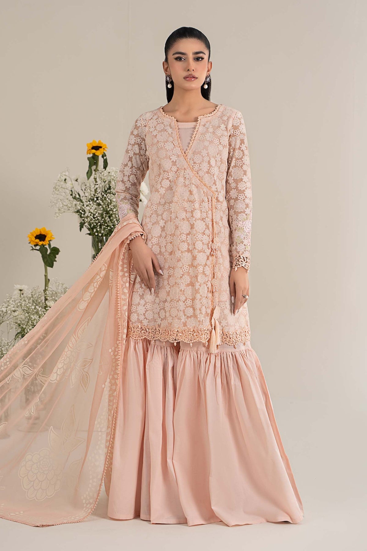 Maria B | Casual Pret 25 | DW-EF25-100 -  Maria B Ladies Clothes - Original Designer Dress - House of Maryam