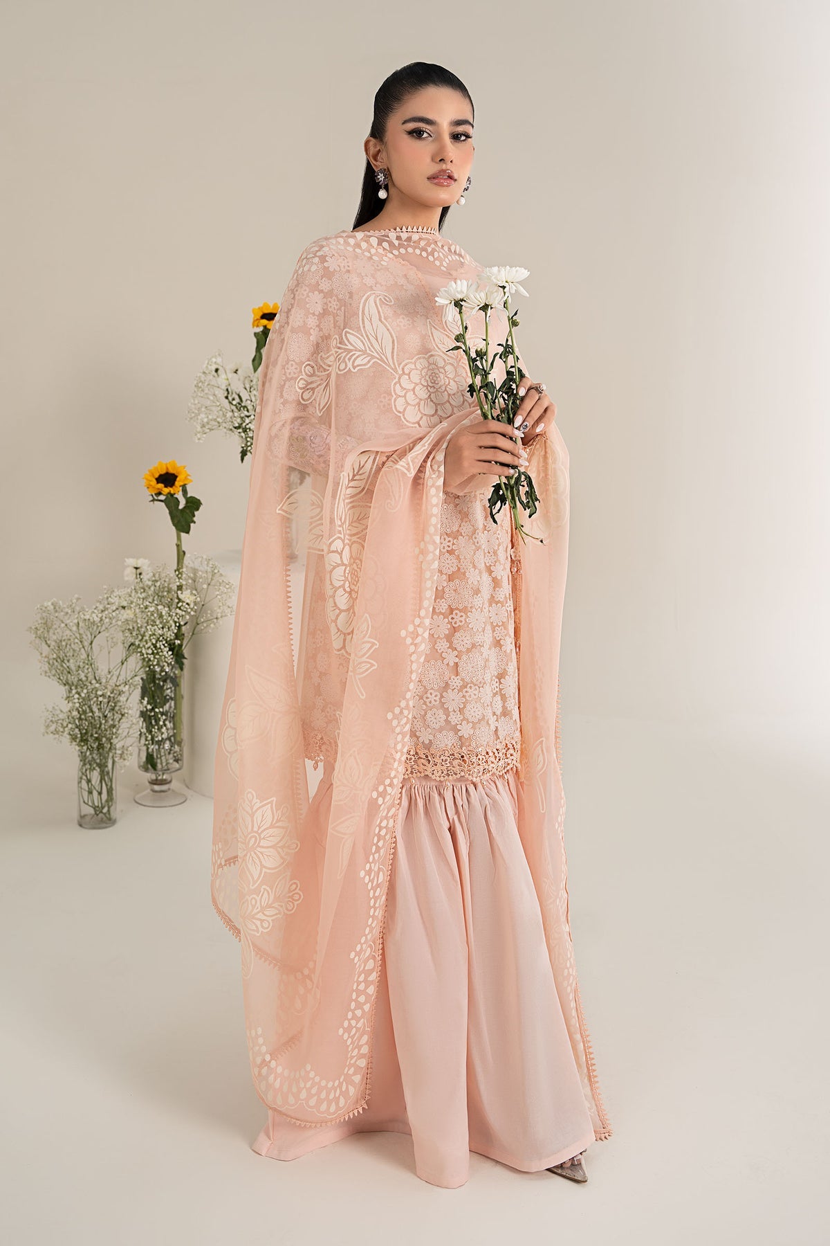 Maria B | Casual Pret 25 | DW-EF25-100 -  Maria B Ladies Clothes - Original Designer Dress - House of Maryam
