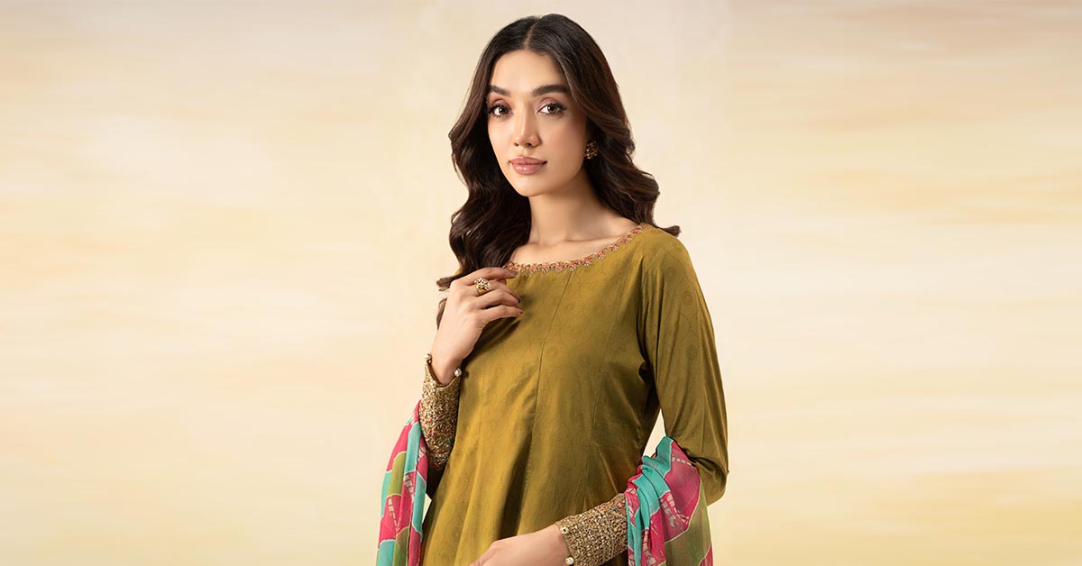 Maria B | Formal Wears | DW-EF25-10 -  Maria B Ladies Clothes - Original Designer Dress - House of Maryam