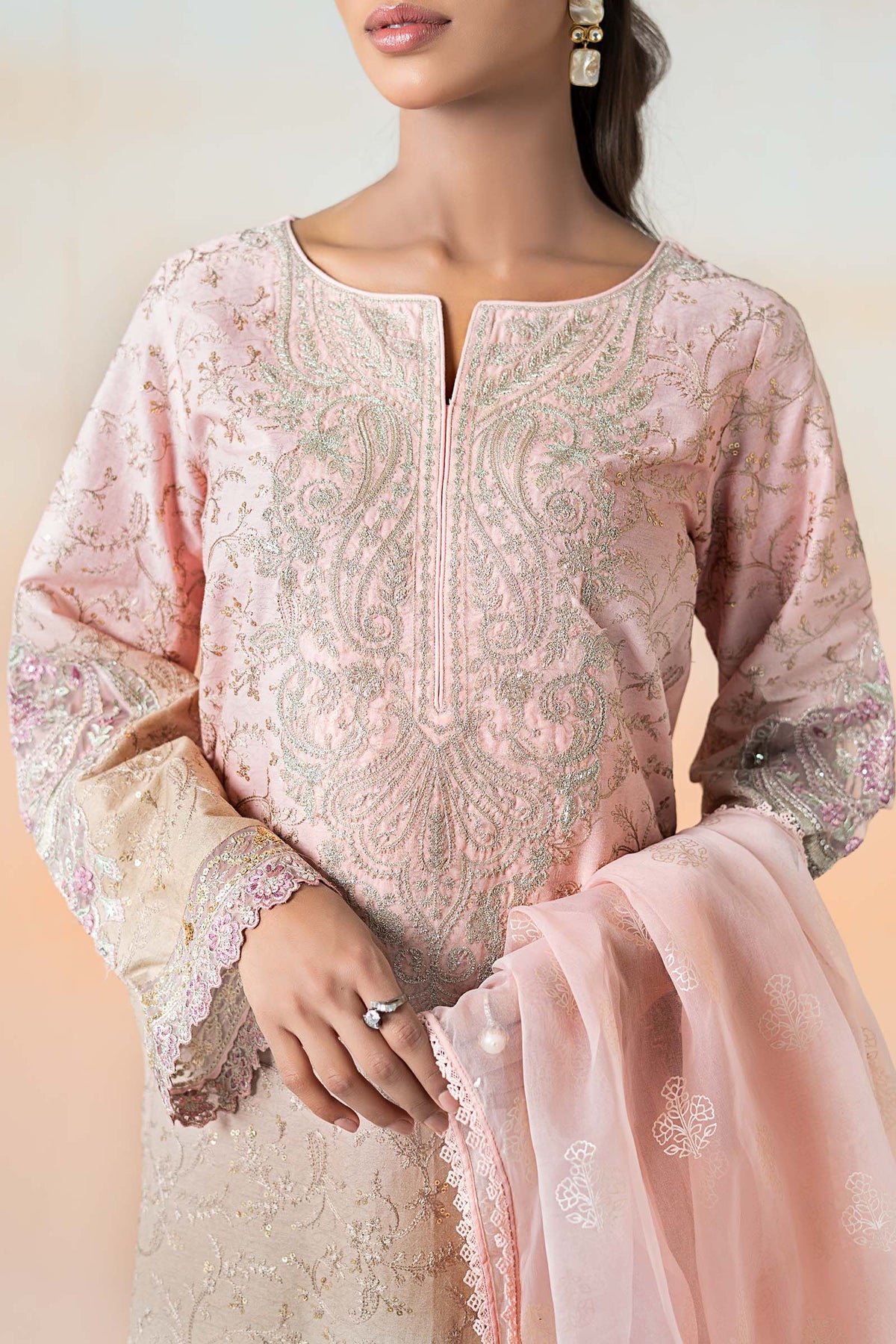Maria B | Casual Pret 25 | DW-EF25-13 -  Maria B Ladies Clothes - Original Designer Dress - House of Maryam