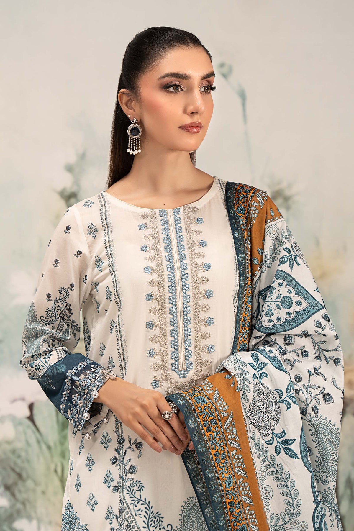 Maria B | Casual Pret 25 | DW-EF25-14 -  Maria B Ladies Clothes - Original Designer Dress - House of Maryam