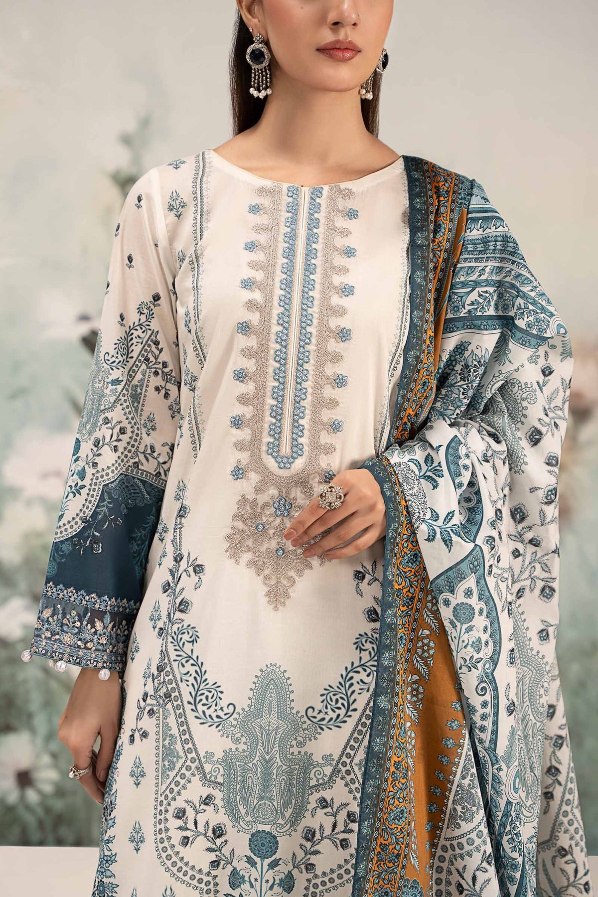 Maria B | Casual Pret 25 | DW-EF25-14 -  Maria B Ladies Clothes - Original Designer Dress - House of Maryam