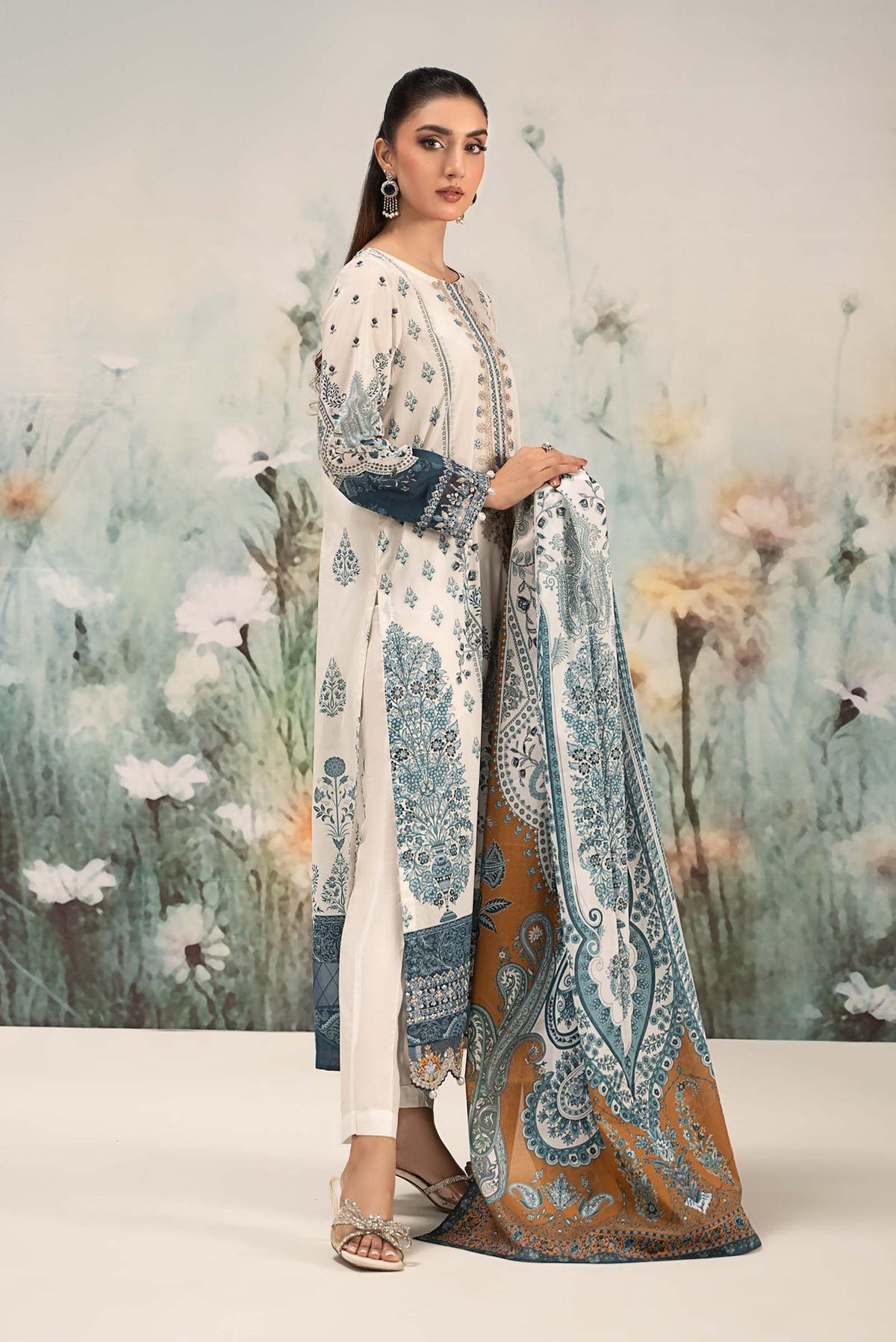 Maria B | Casual Pret 25 | DW-EF25-14 -  Maria B Ladies Clothes - Original Designer Dress - House of Maryam