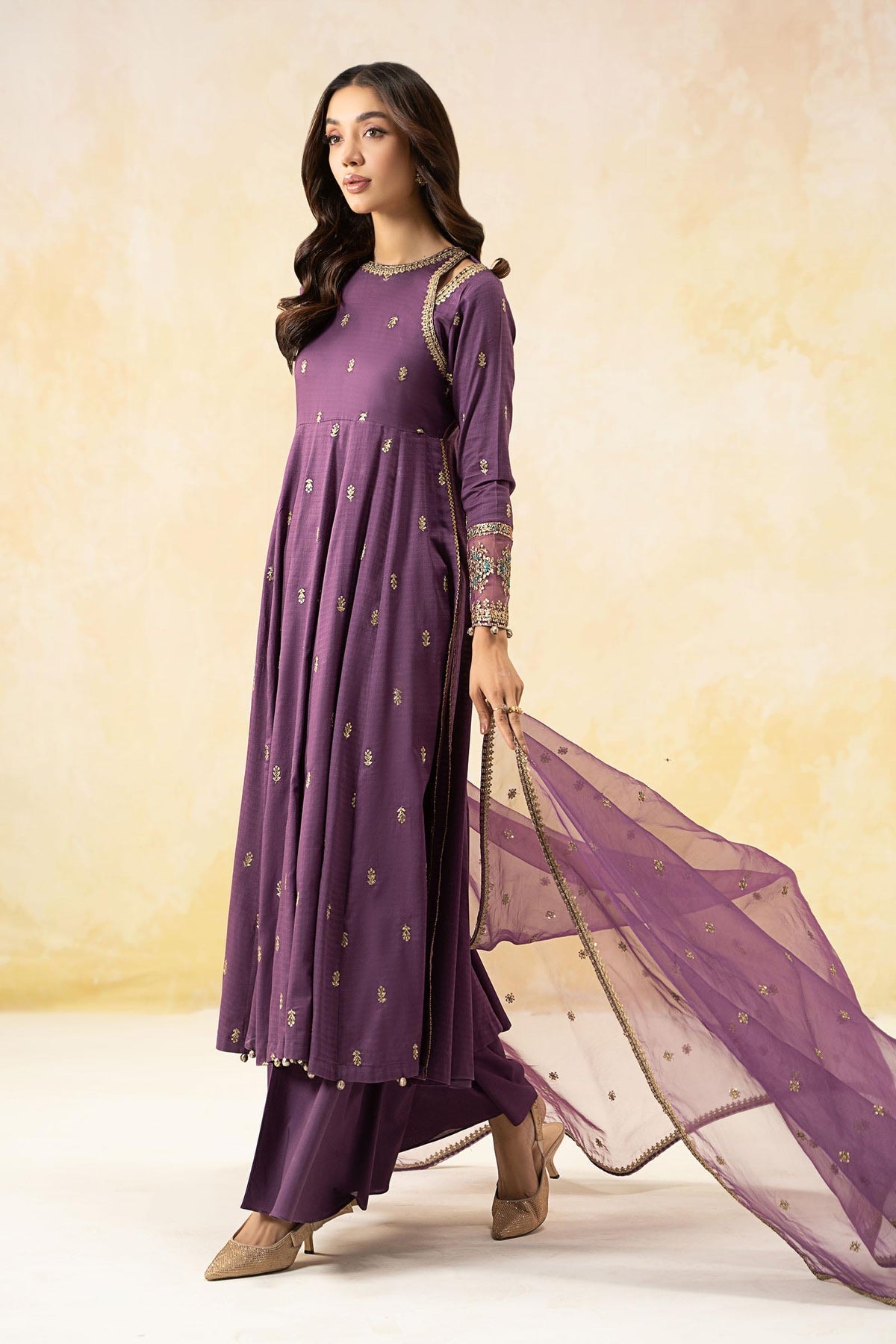 Maria B | Formal Wears | DW-EF25-19 -  Maria B Ladies Clothes - Original Designer Dress - House of Maryam
