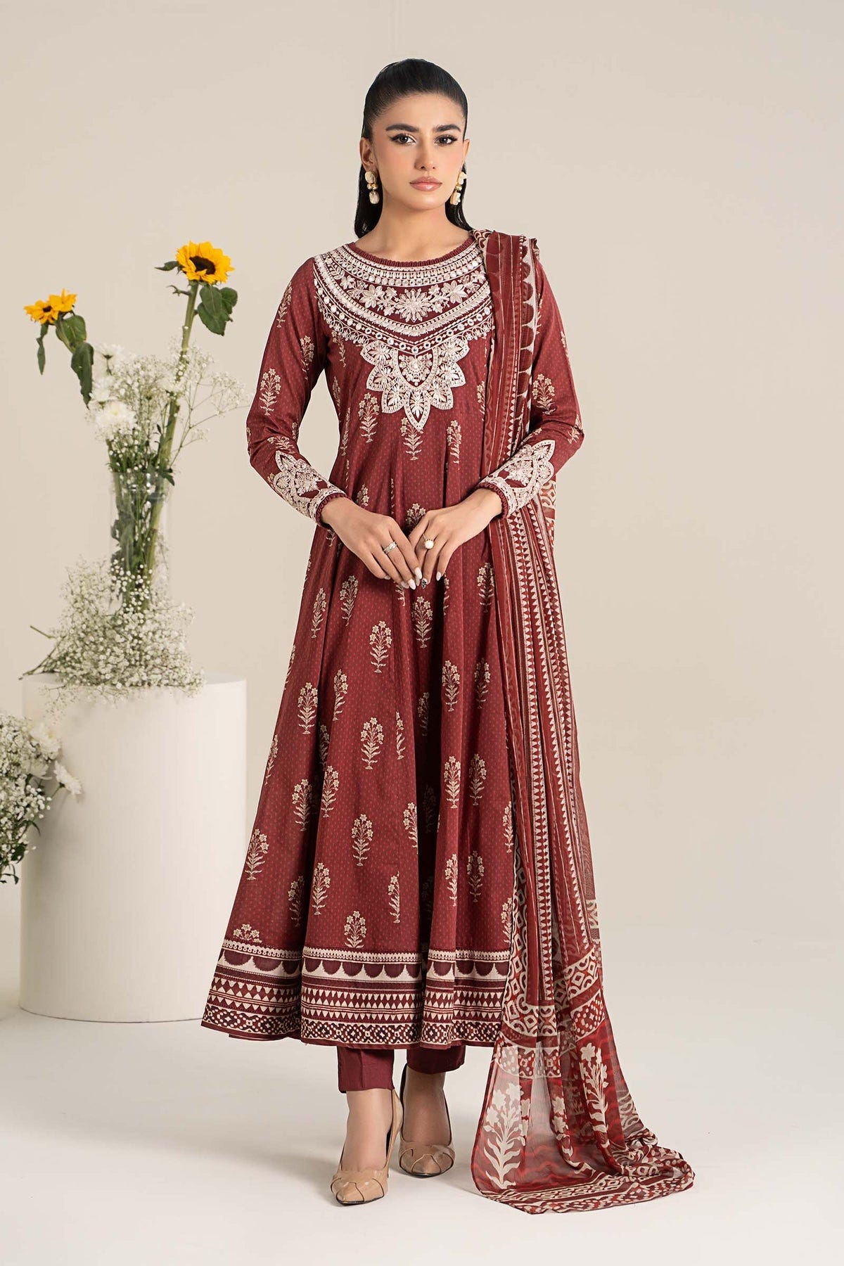 Maria B | Casual Pret 25 | DW-EF25-22 -  Maria B Ladies Clothes - Original Designer Dress - House of Maryam