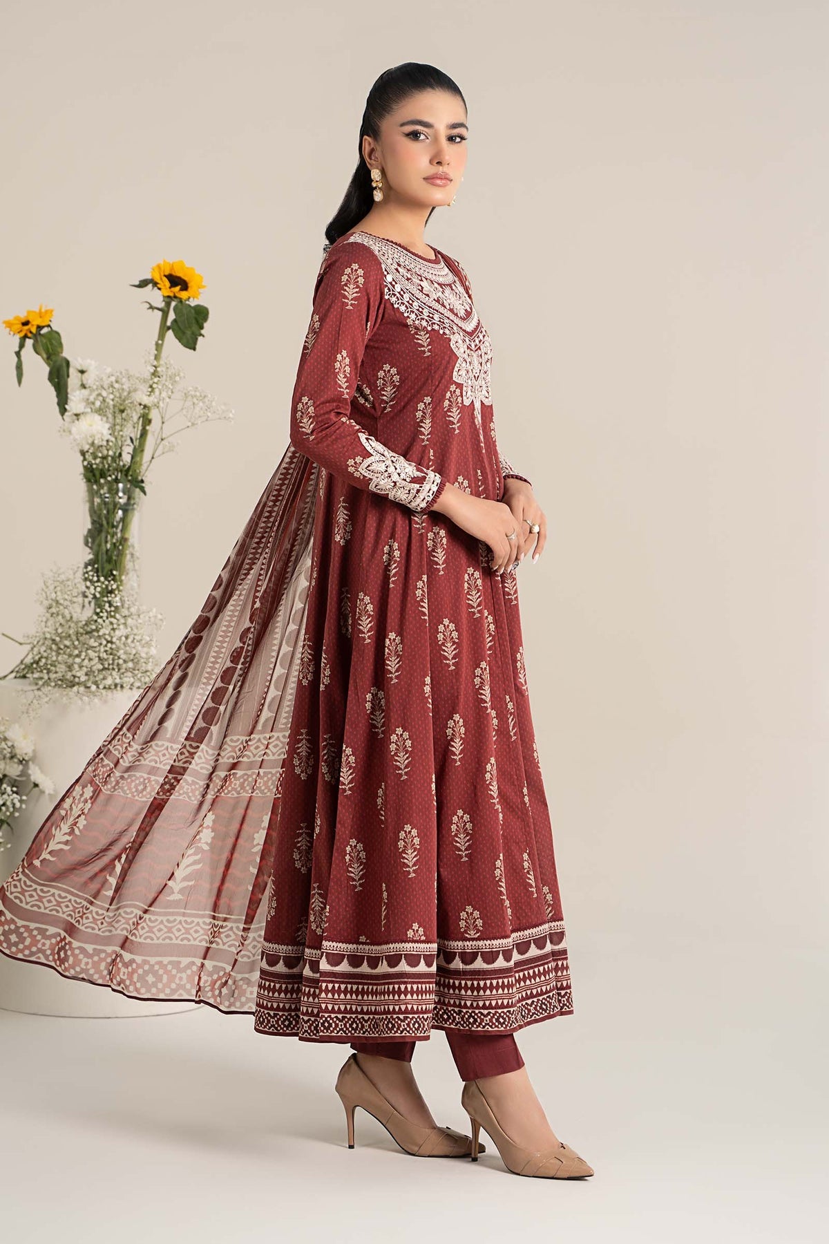Maria B | Casual Pret 25 | DW-EF25-22 -  Maria B Ladies Clothes - Original Designer Dress - House of Maryam