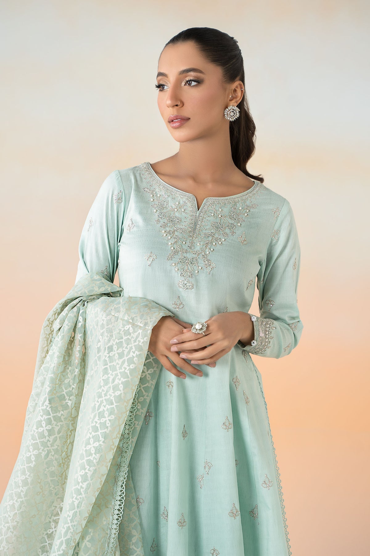 Maria B | Casual Pret 25 | DW-EF25-30 -  Maria B Ladies Clothes - Original Designer Dress - House of Maryam