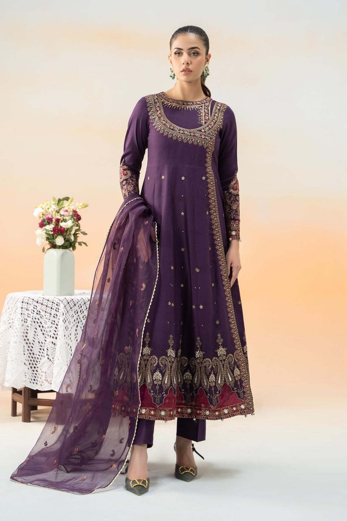 Maria B | Formal Wears | DW-EF25-40 -  Maria B Ladies Clothes - Original Designer Dress - House of Maryam