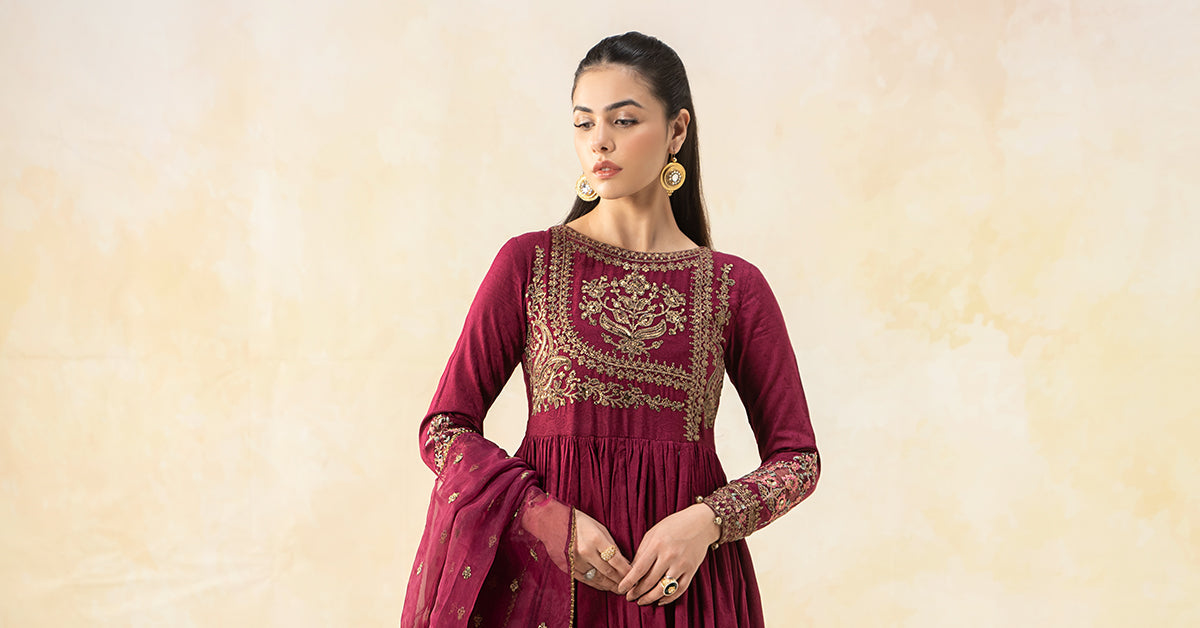 Maria B | Formal Wears | DW-EF25-43 -  Maria B Ladies Clothes - Original Designer Dress - House of Maryam