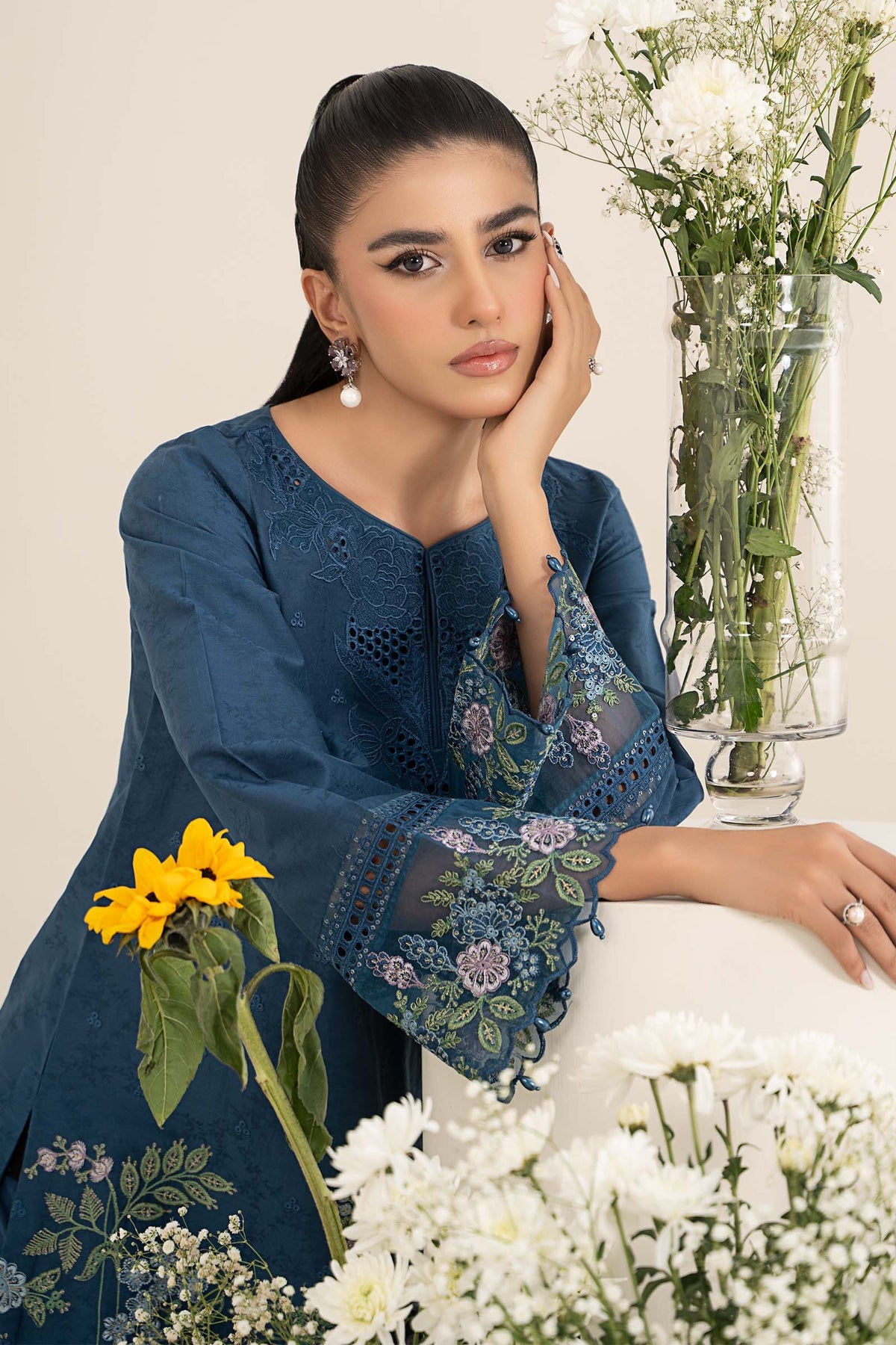 Maria B | Casual Pret 25 | DW-EF25-45 -  Maria B Ladies Clothes - Original Designer Dress - House of Maryam