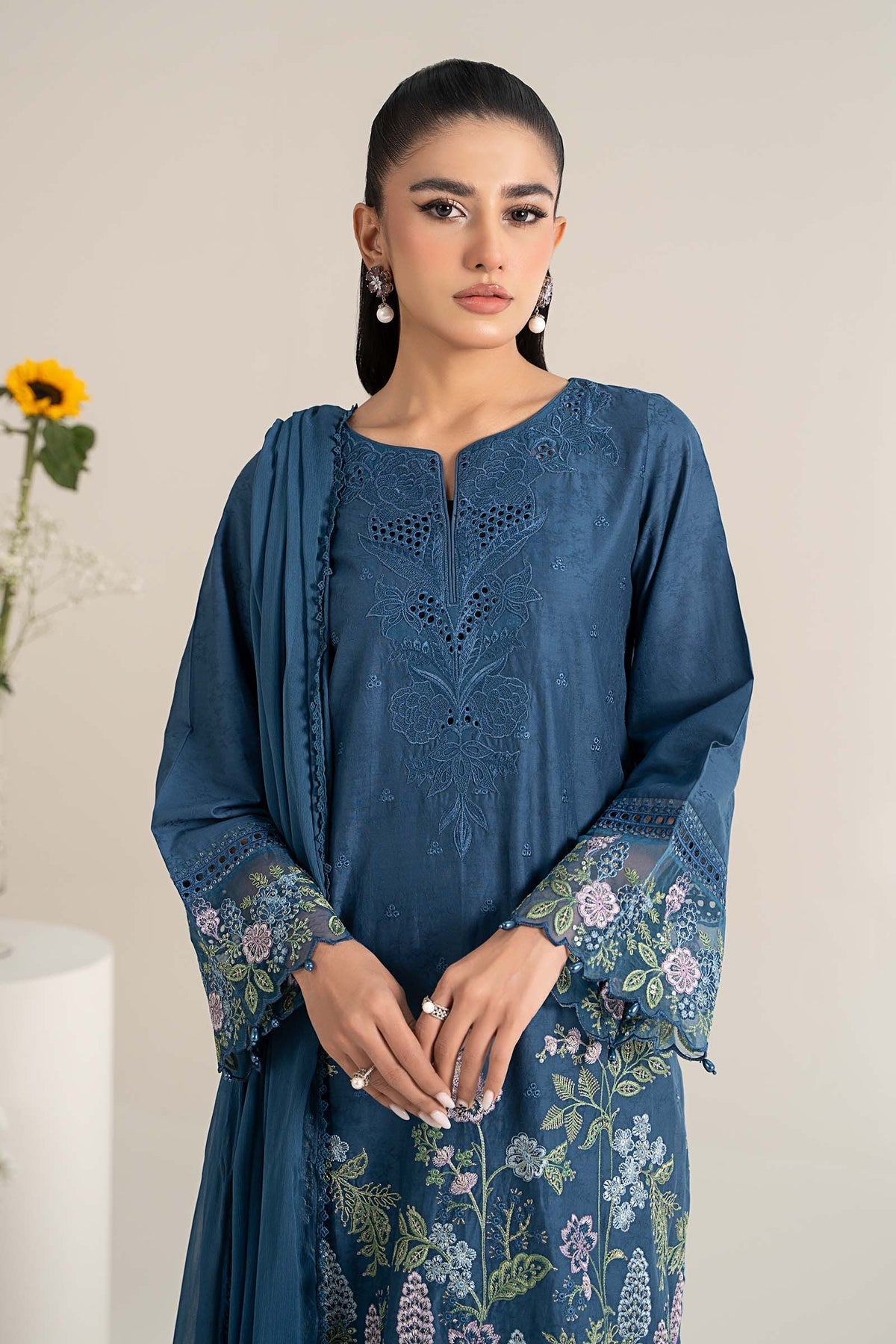 Maria B | Casual Pret 25 | DW-EF25-45 -  Maria B Ladies Clothes - Original Designer Dress - House of Maryam